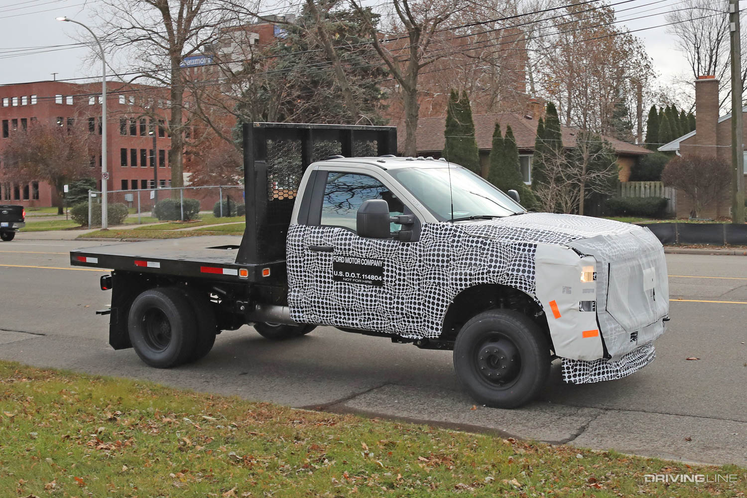 Spy Photos: 2023 Ford Super Duty F-350 XL Chassis Cab Truck passenger side