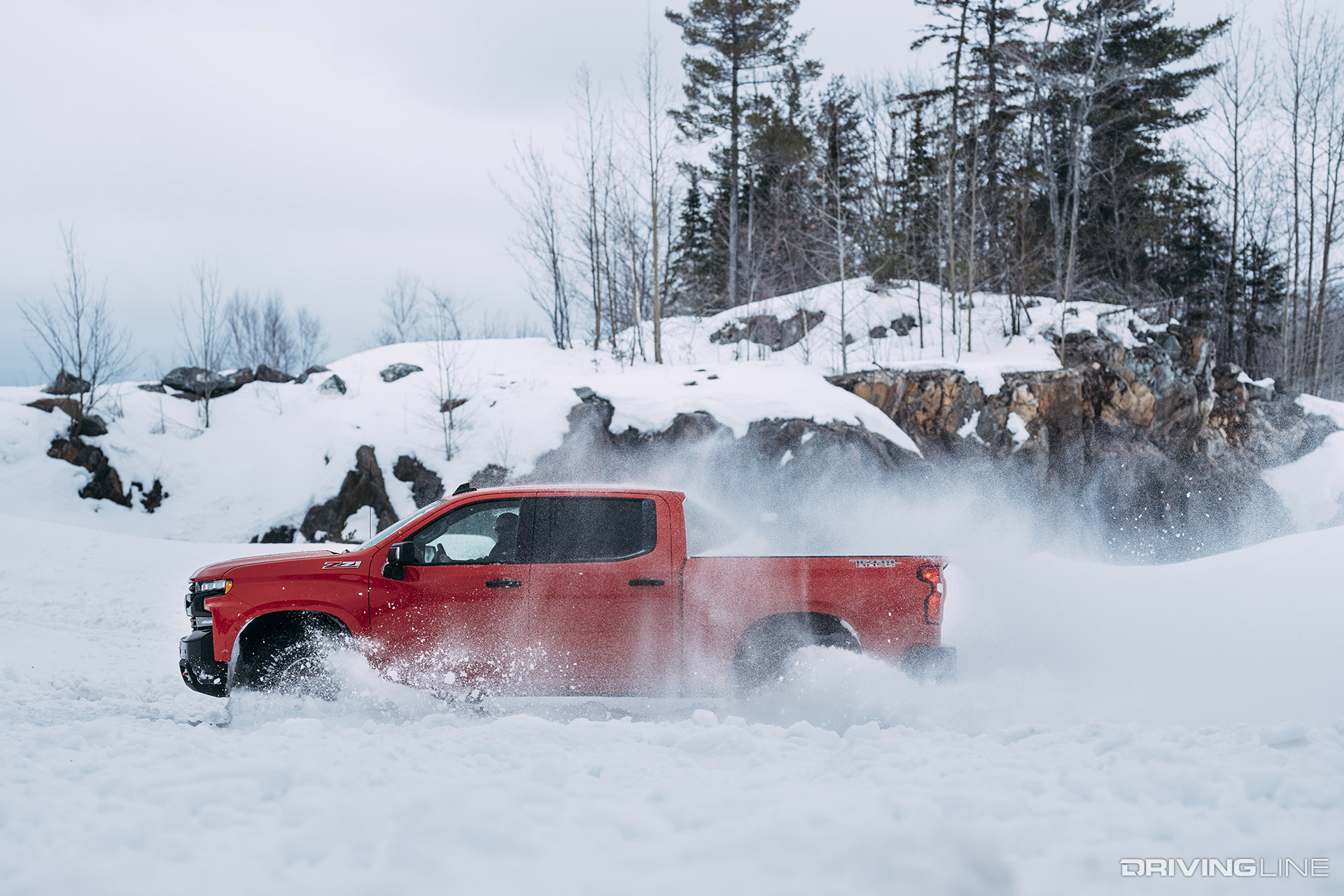 Chevy Silverado Trail Boss in Snow