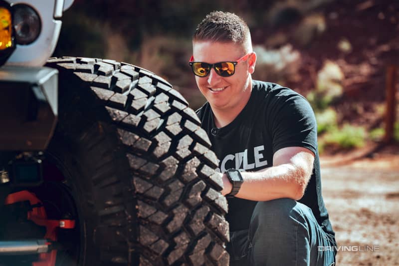 checking air pressure on a nitto 38 inch trail grappler