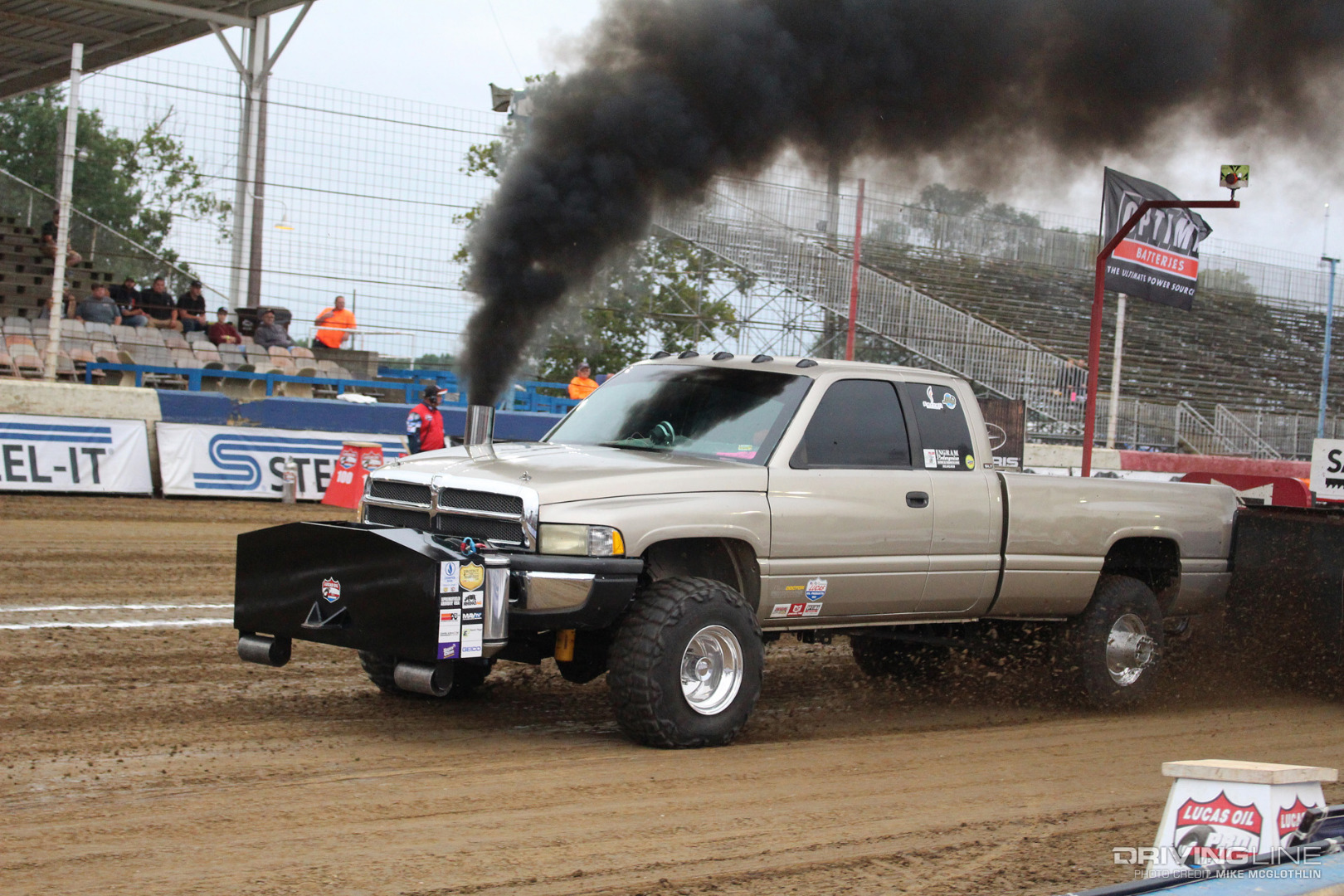 Second Gen Dodge Ram 2500 Cummins pulling competition on Nitto Mud Grappler tires