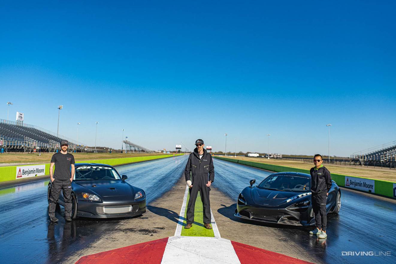 honda s2000 mclaren 720s drag racing