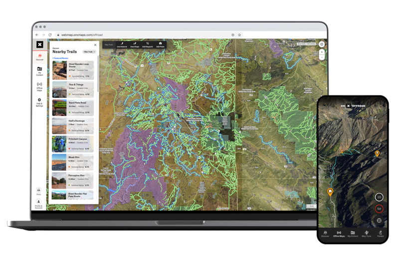 OnX Off-Road with tablet and phone