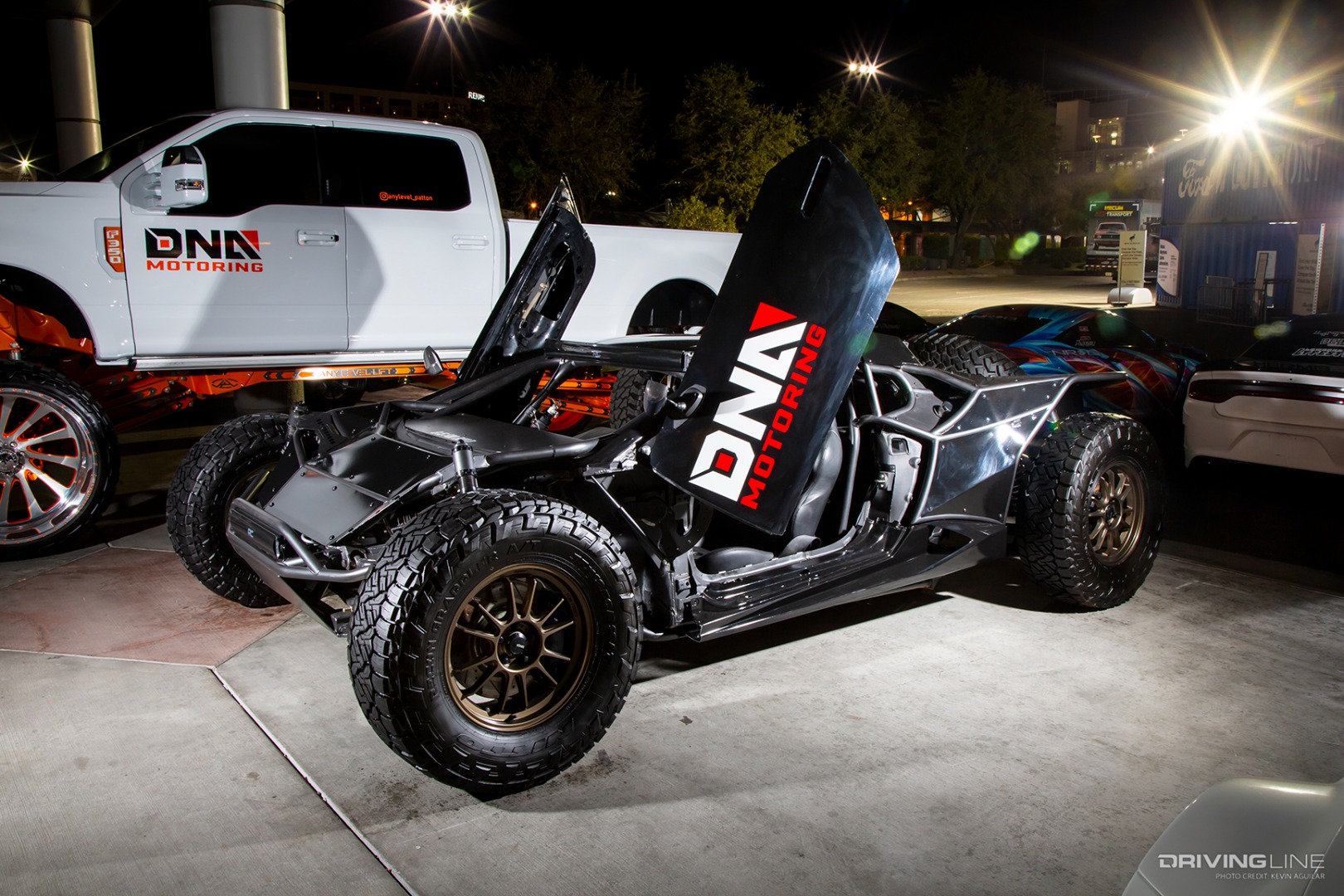 Lifted lambo with open doors