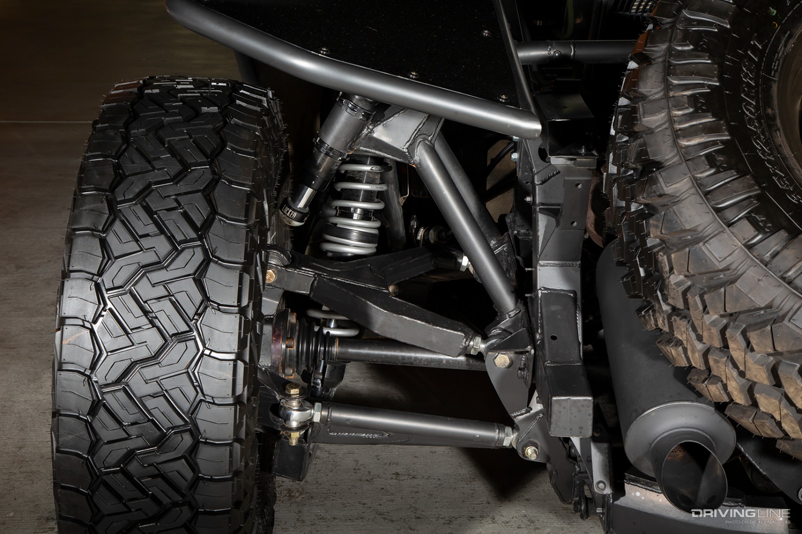 Rear suspension of lifted lambo by b is for build and Nitto Recon Grappler Tire