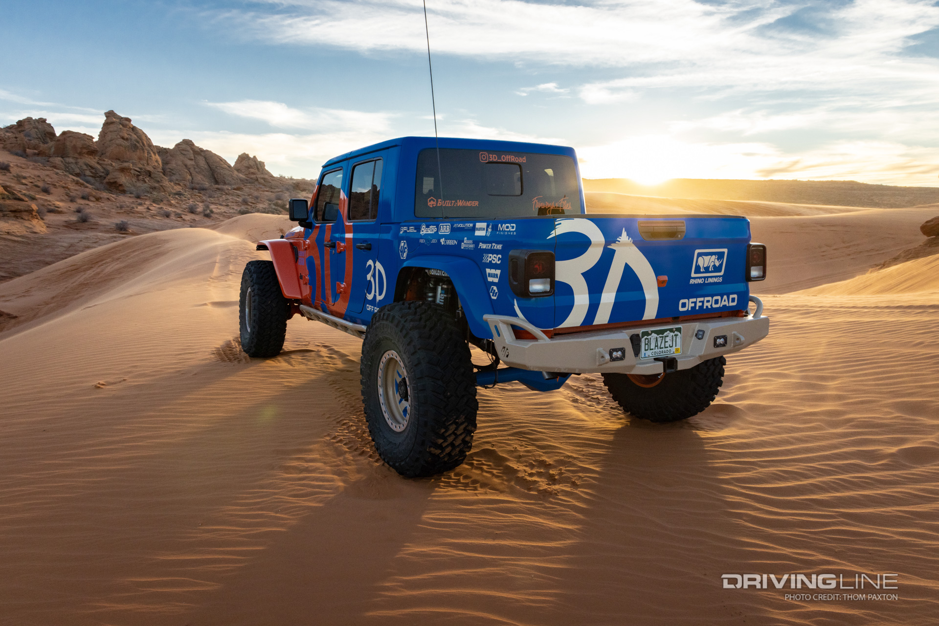 Blaze JT Gladiator looking into the sunset