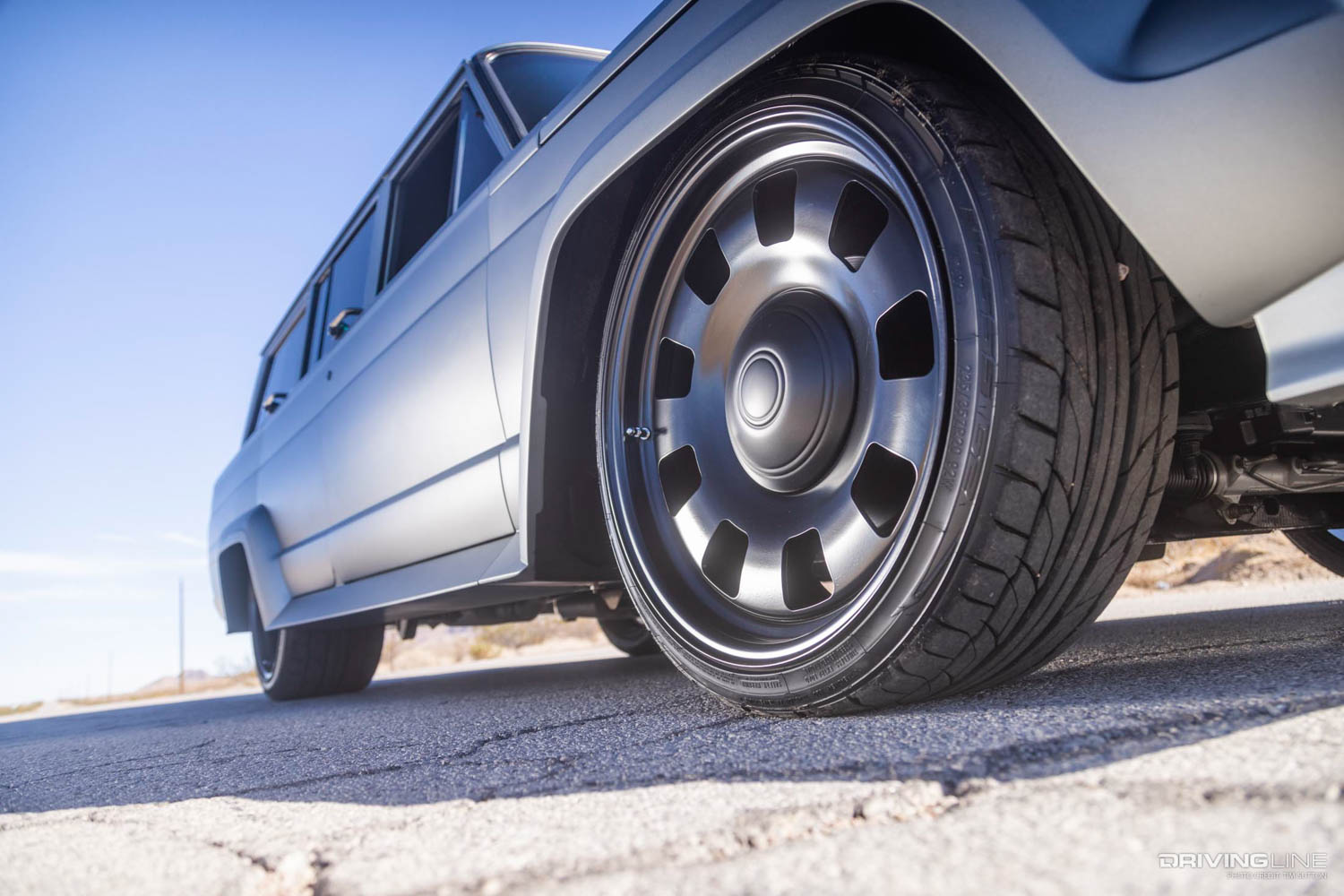 Nitto NT555 G2 tires on lowered Jeep Wagoneer