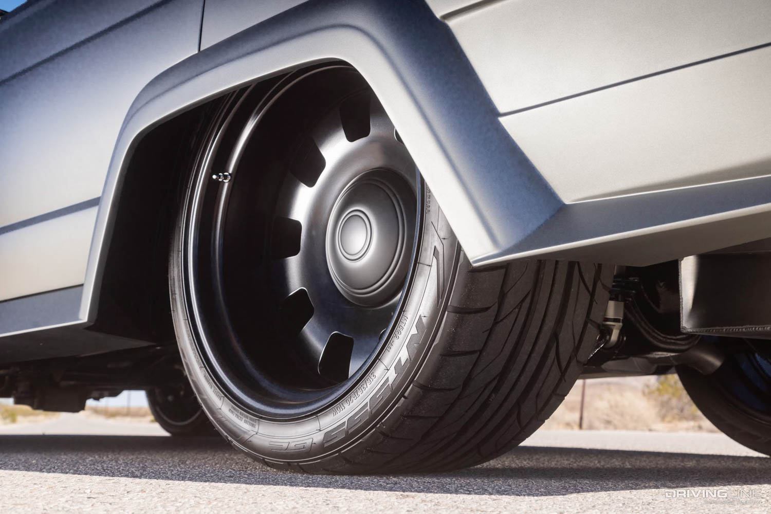 Tire and wheel detail of Jeep wagoneer with Nitto NT555 G2 tires on