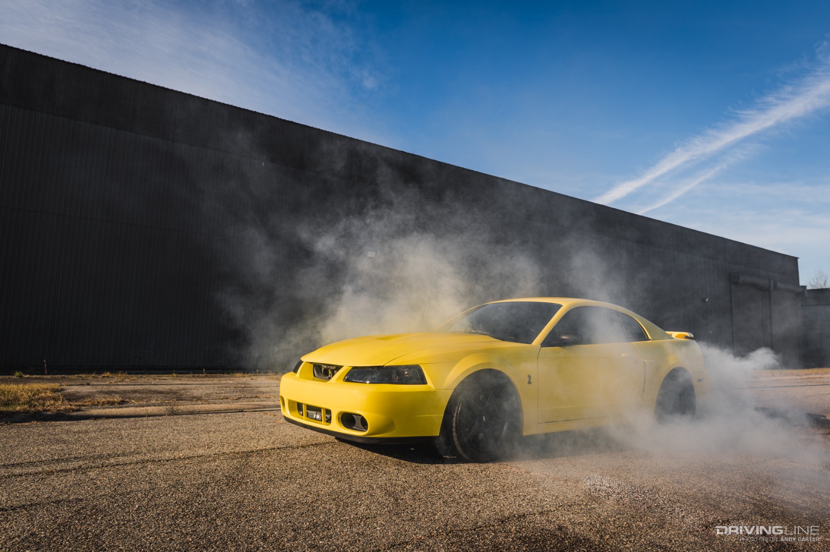 2001 Ford Mustang Cobra doing a burnout