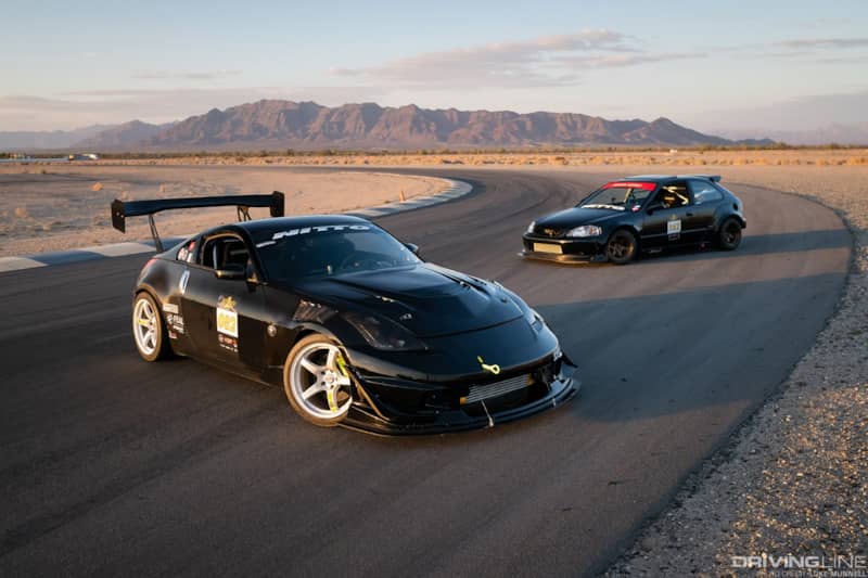 Nissan 350Z on Nittos on track