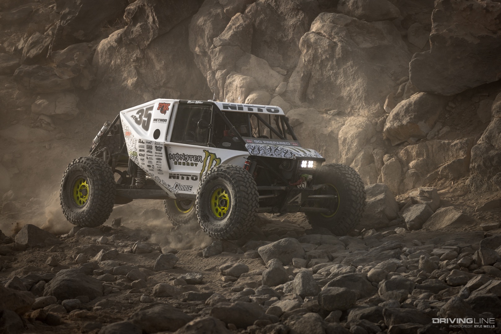 Bailey Campbell driving through a canyon