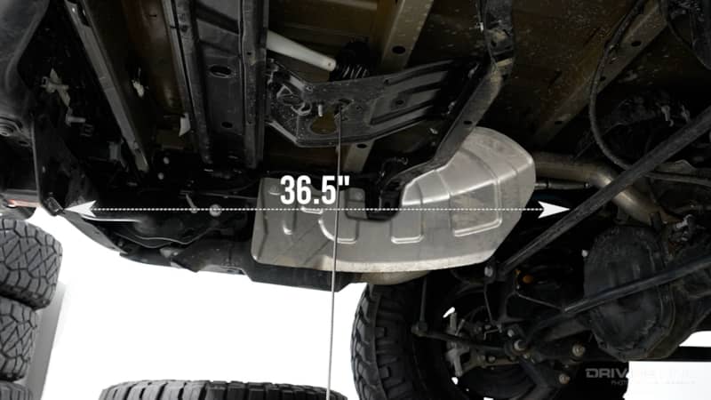 Jeep Gladiator Rubicon spare tire area diameter measurement