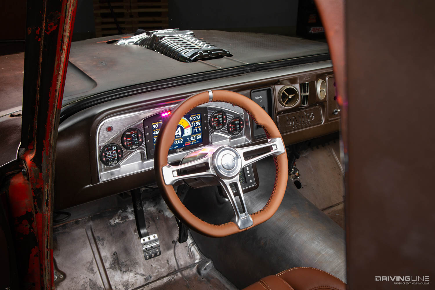 Interior driver side of Banks' LokJaw custom 1966 C20