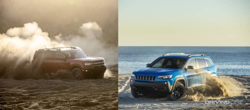 Ford Bronco Sport Badlands and Jeep Cherokee Trailhawk head to head