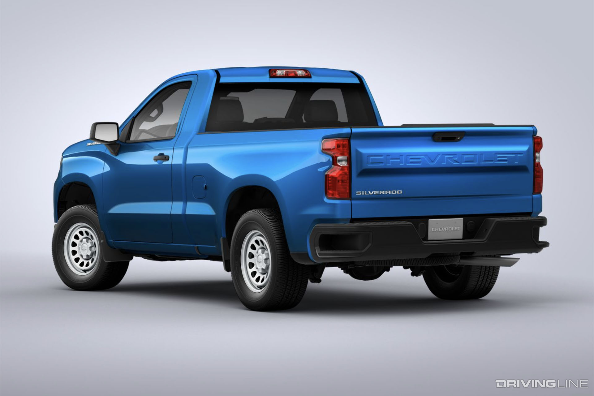 2022 Chevy Silverado Blue Rear View