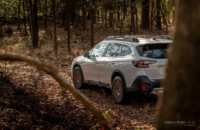 Nitto Tire Nomad Grappler Review Subaru Outback on forrest trail