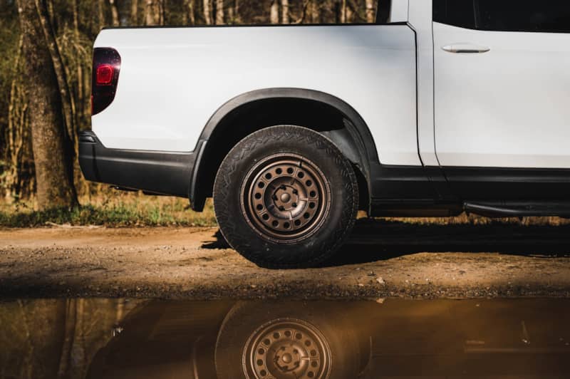 Rear of a Honda Ridgeline with Nitto Nomad Grappler tires