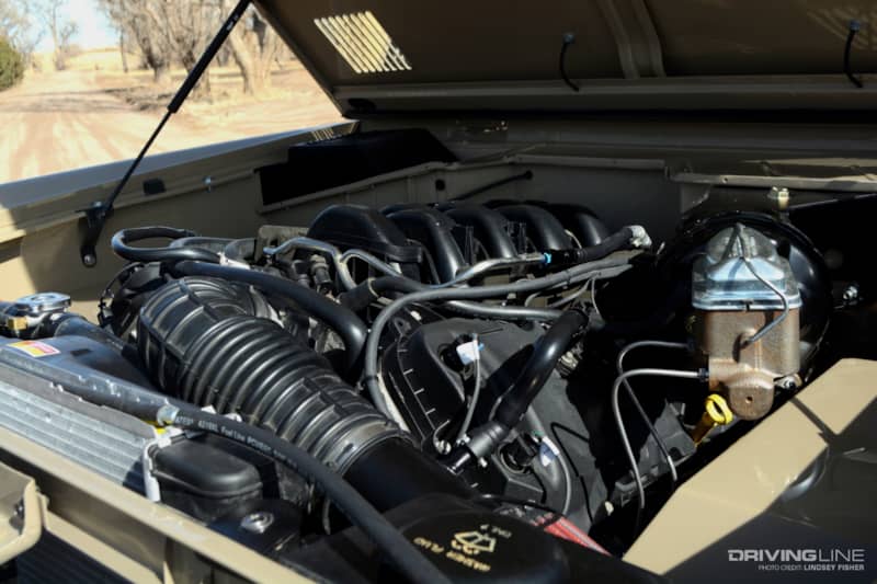 Ford Coyote Engine Under the Hood of a 1974 Ford Bronco