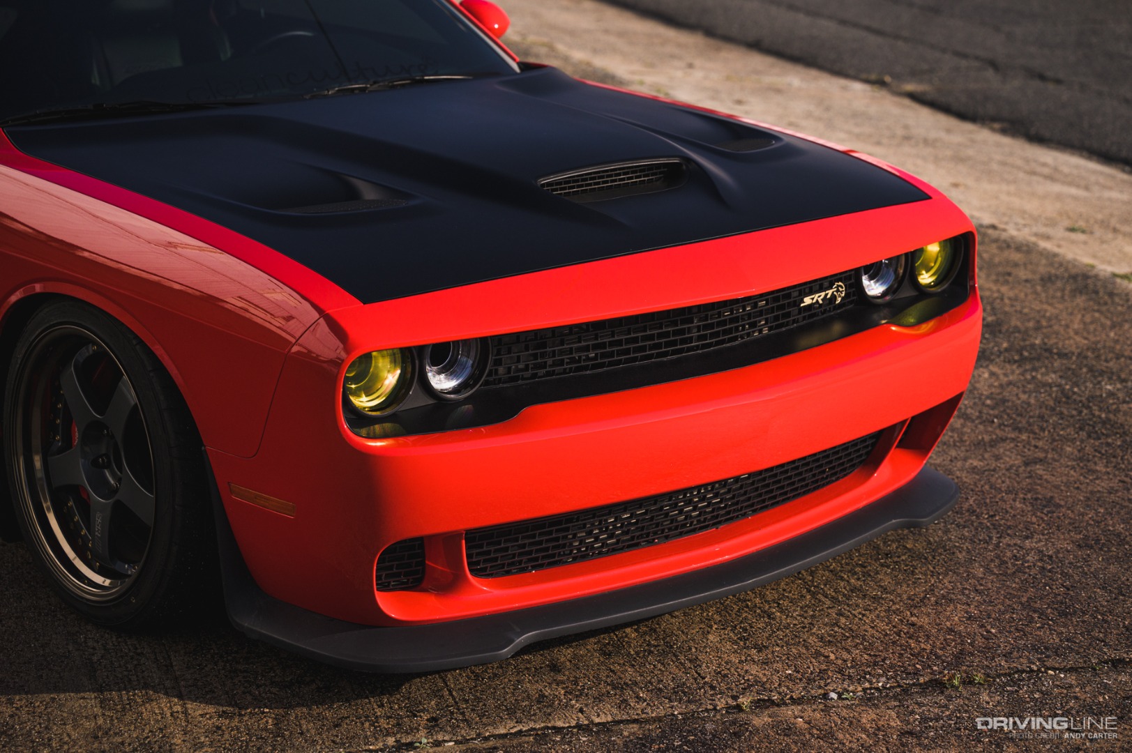 Hood of Bagged Dodge Hellcat