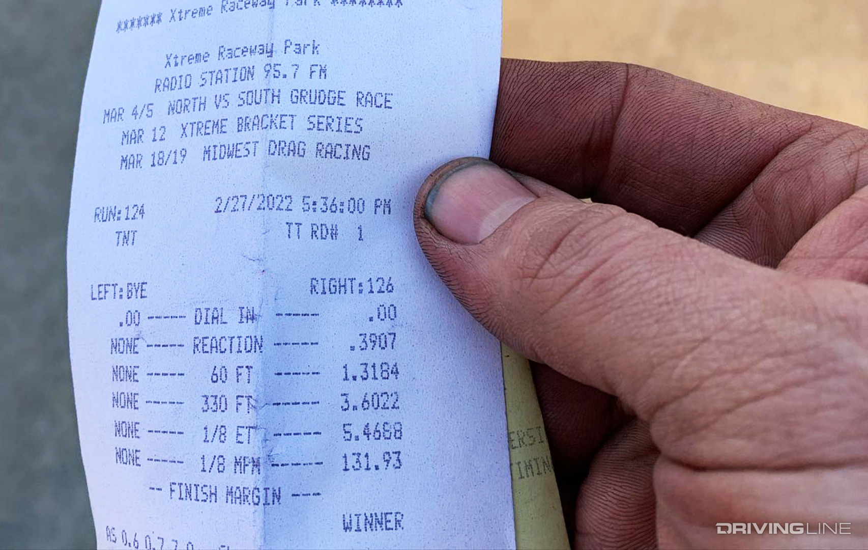 Drag Strip Time Slip Eighth Mile Racing