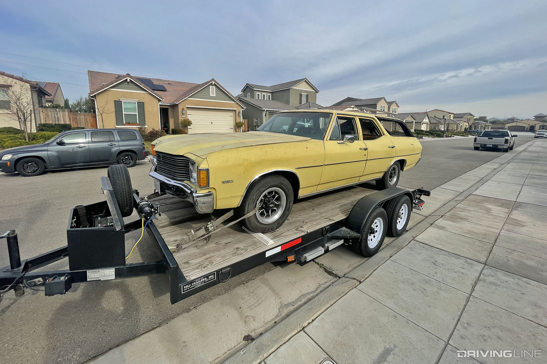 1972 Chevy Chevelle Wagon on Trailer