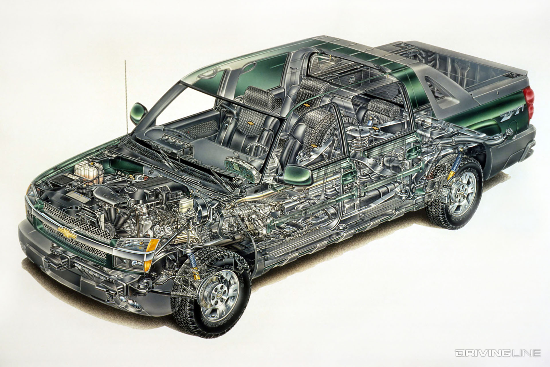 Chevy Avalanche Cut Away Illustration