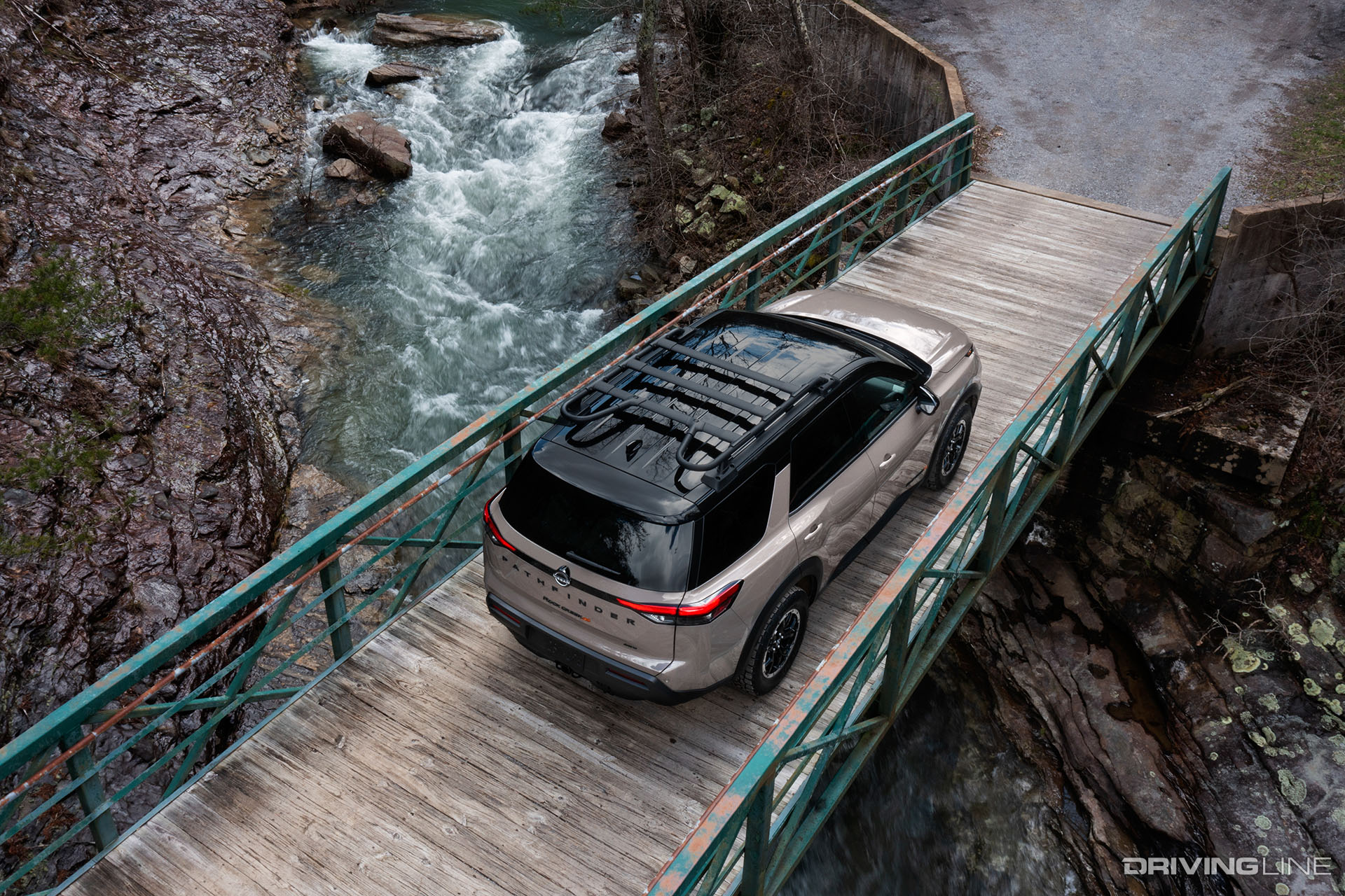 2023 Nissan Pathfinder Rock Creek on Bridge