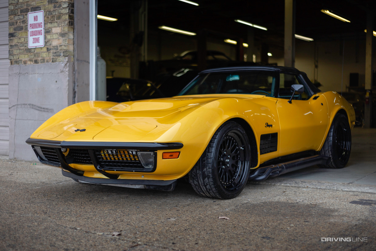 Chevrolet Corvette in yellow on Nittos