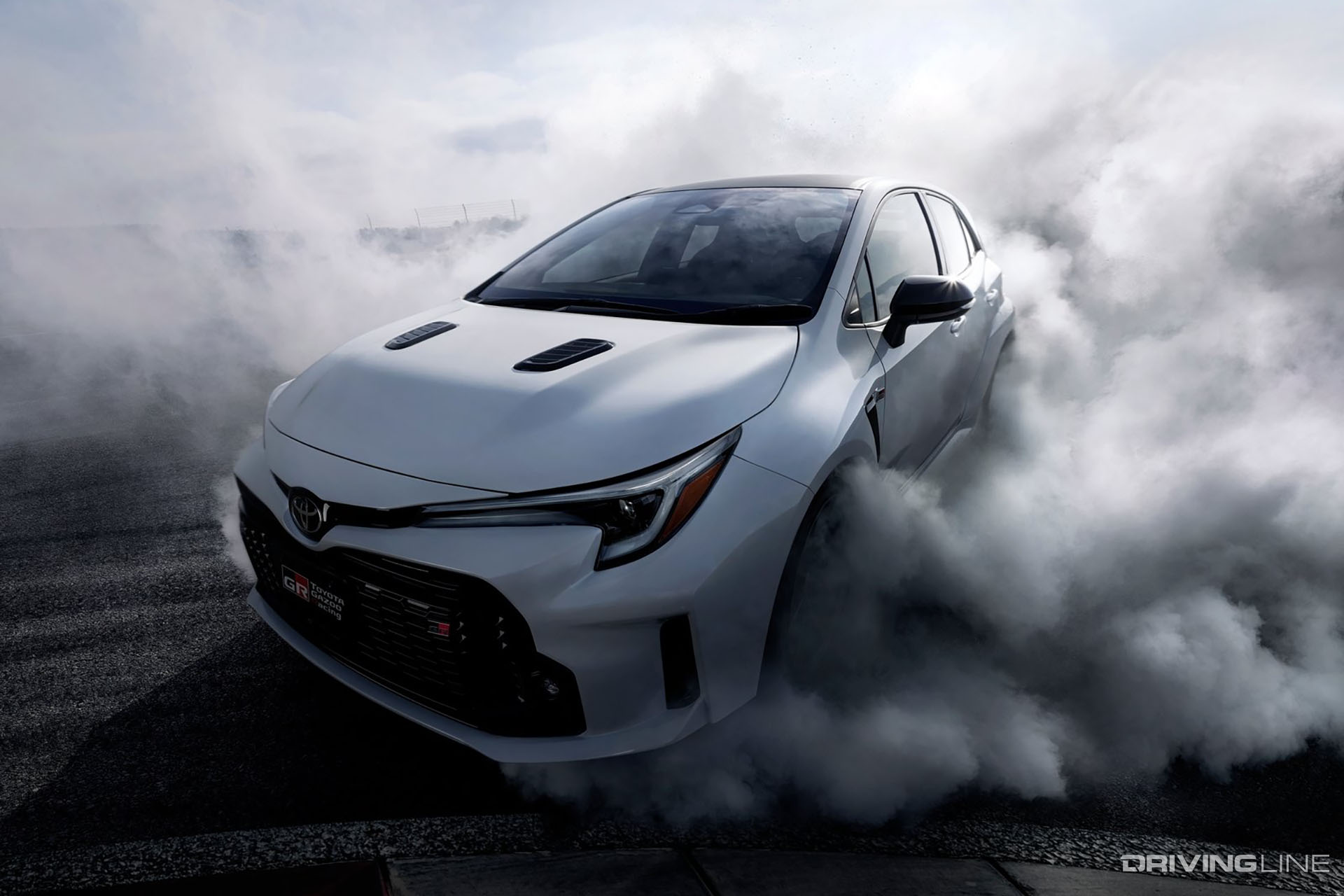 2023 Toyota GR Corolla White Burnout
