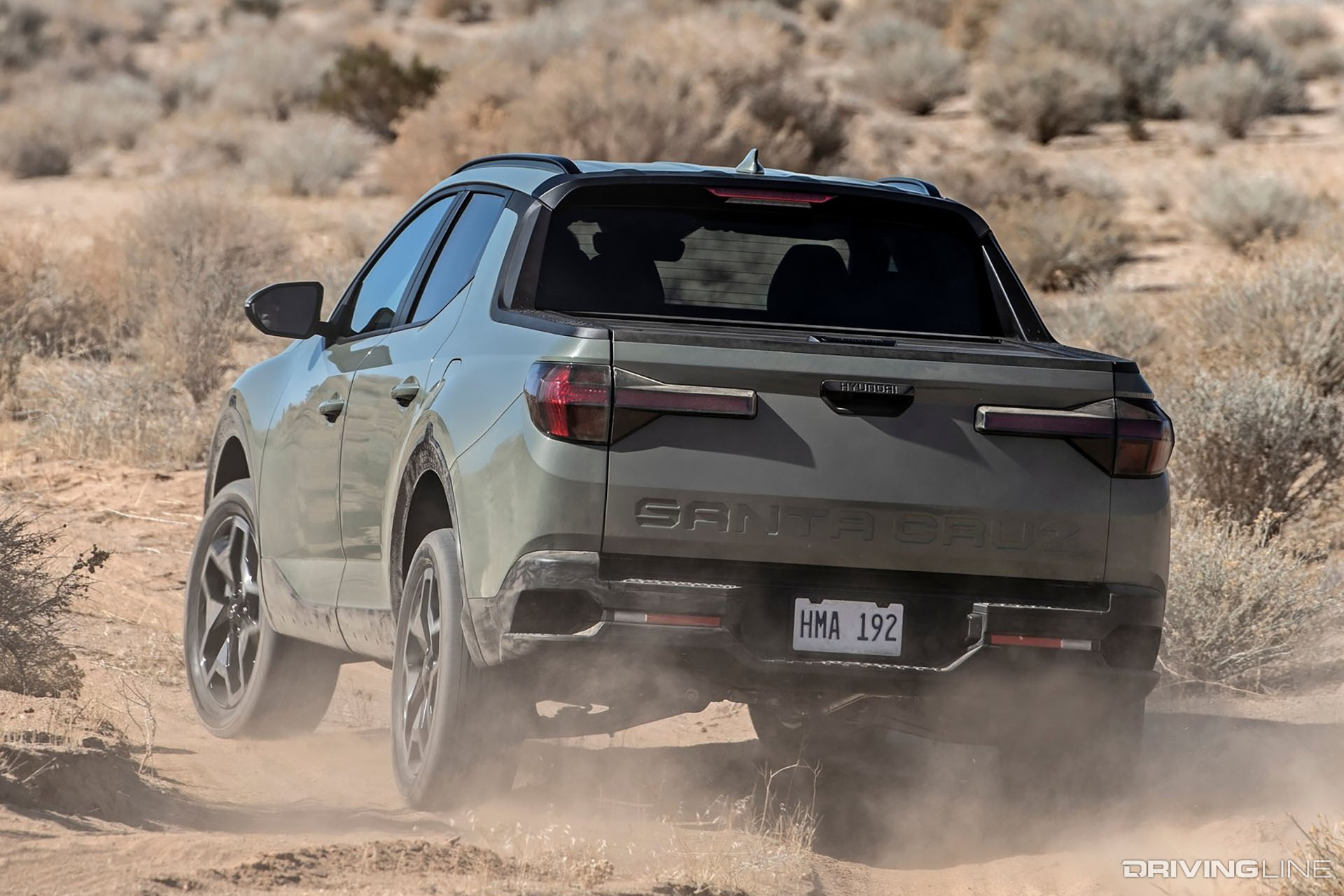 Hyundai Santa Cruz Rear View on Trail