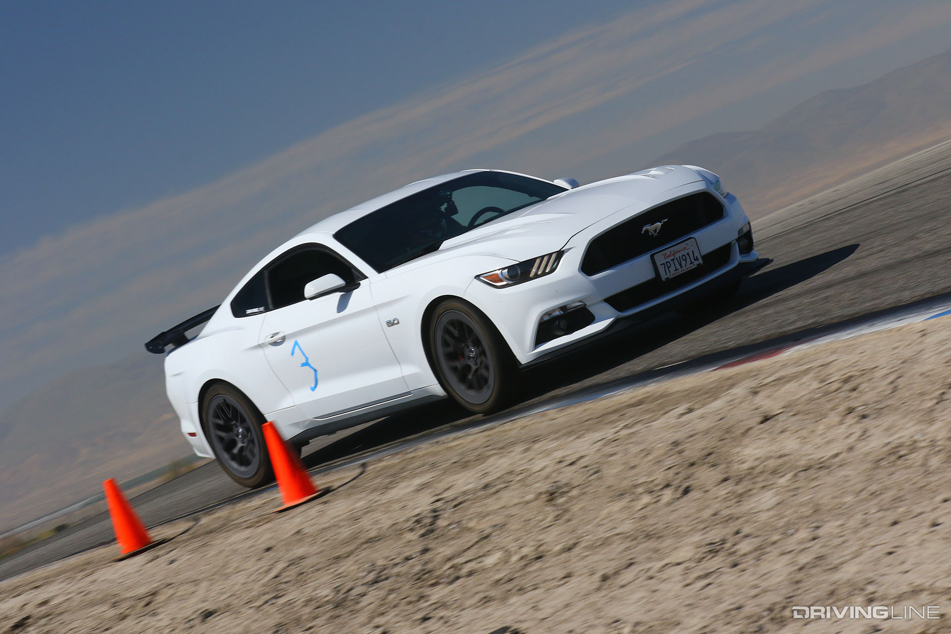 white S550 Mustang GT on Track on Nitto NT555 G2 tires