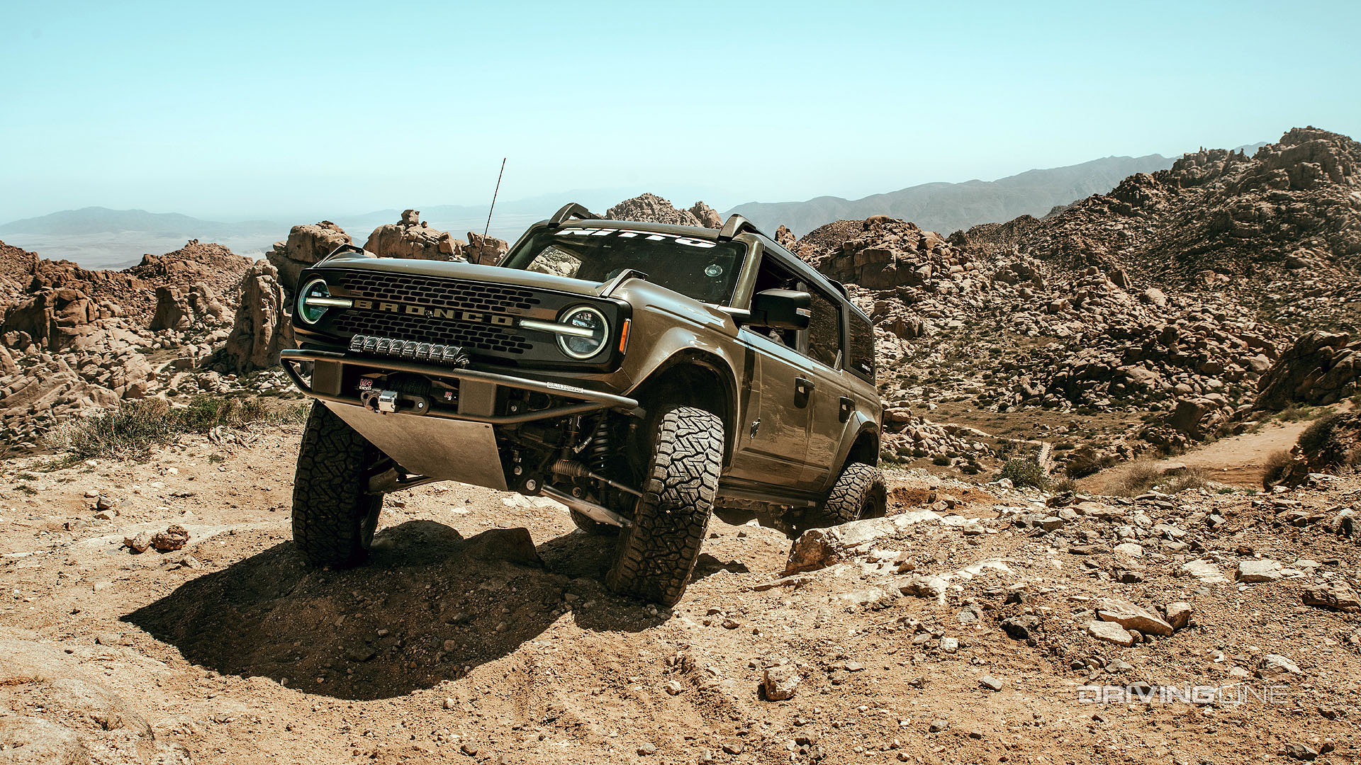 ford bronco with nitto tires scales desert rock trail