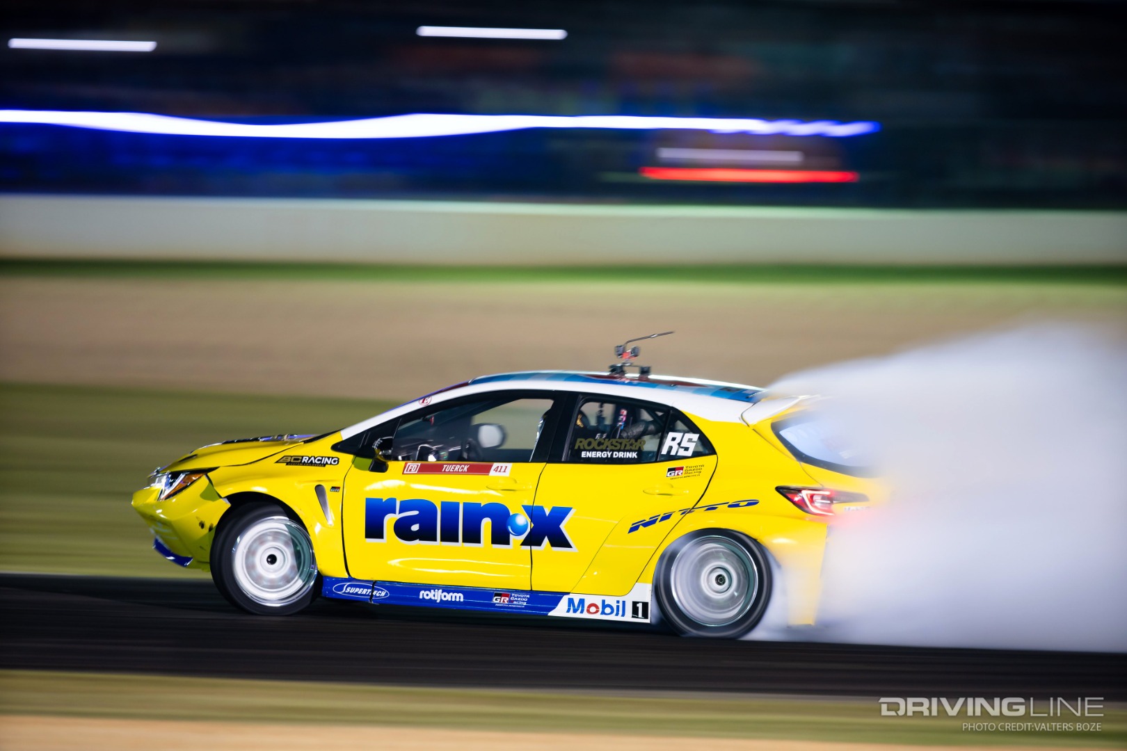Ryan Tuerck drifting on Nitto NT555 G2 tires at 2022 FDATL