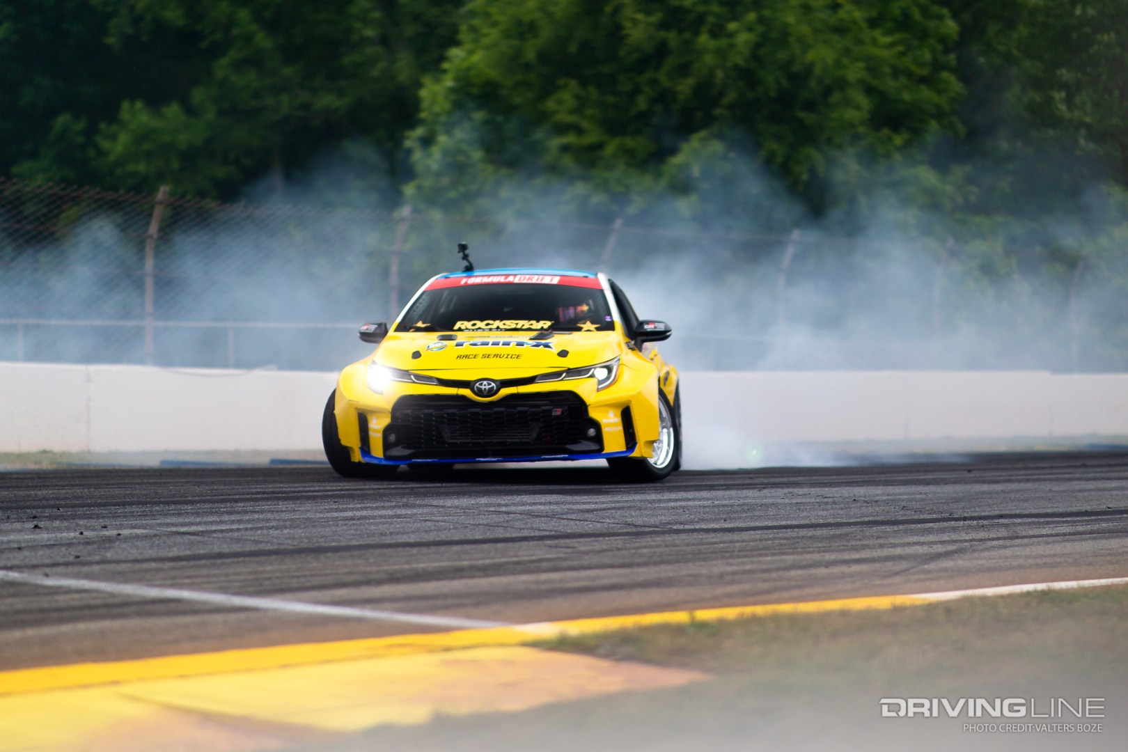 Ryan Tuerck drifting on nitto NT555 G2 tires at 2022 FDATL