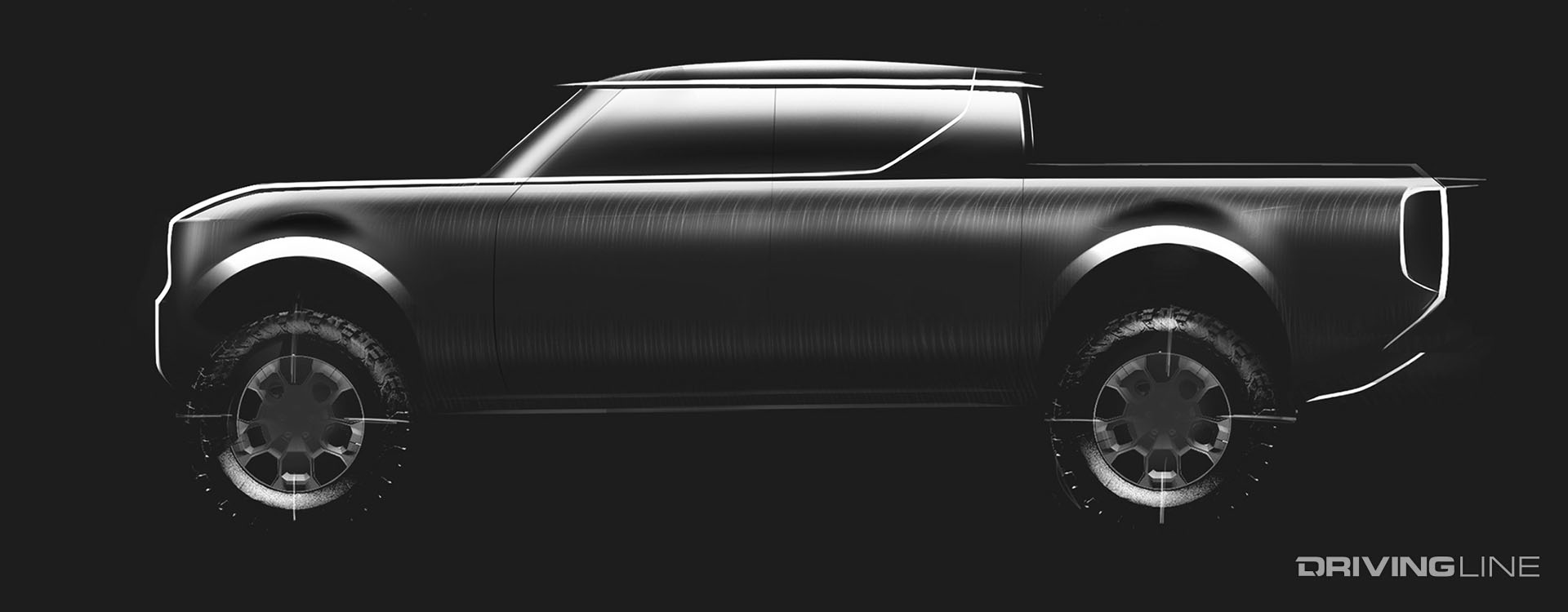 Volkswagen Scout Pickup EV Concept Drawing