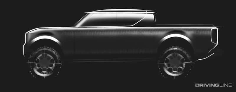 Volkswagen Scout Pickup EV Concept Drawing
