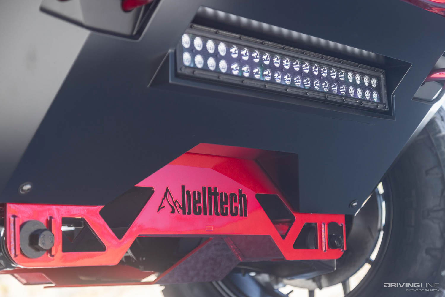 Front end detail of 1979 Ford Bronco Restomod on Nitto Terra Grappler G2 tires