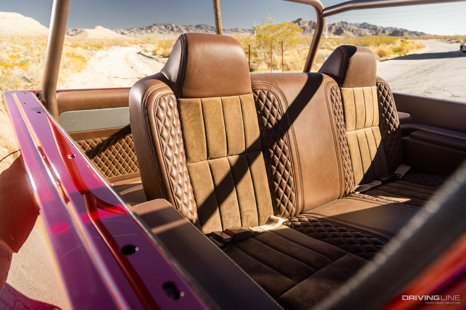 Rear seats of 1979 Ford Bronco Restomod