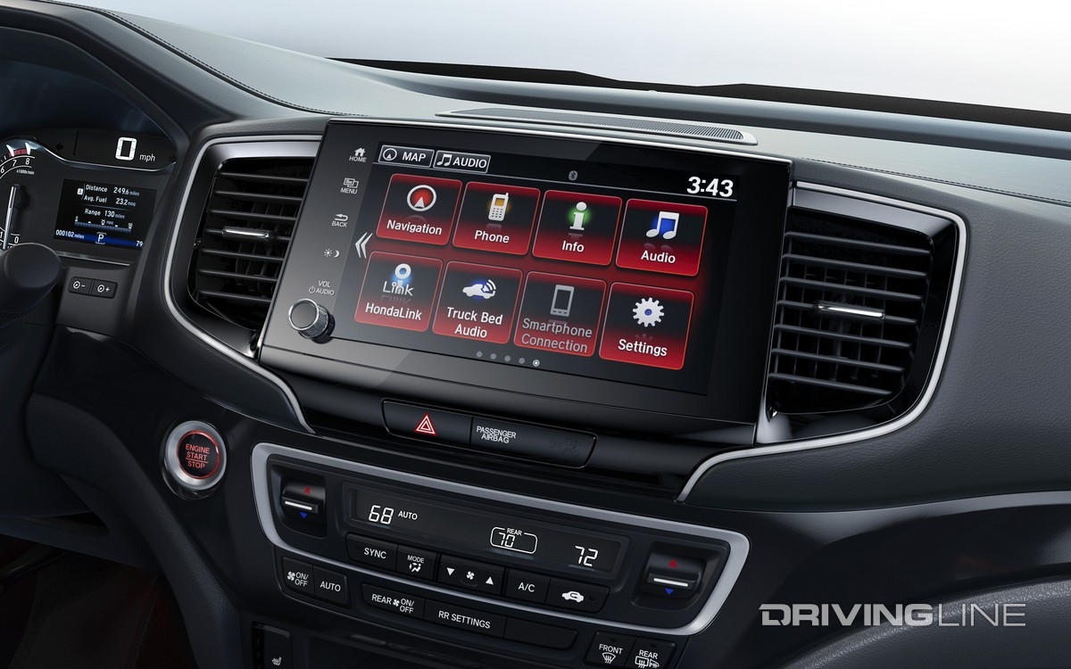 2022 Honda Ridgeline dashboard close-up