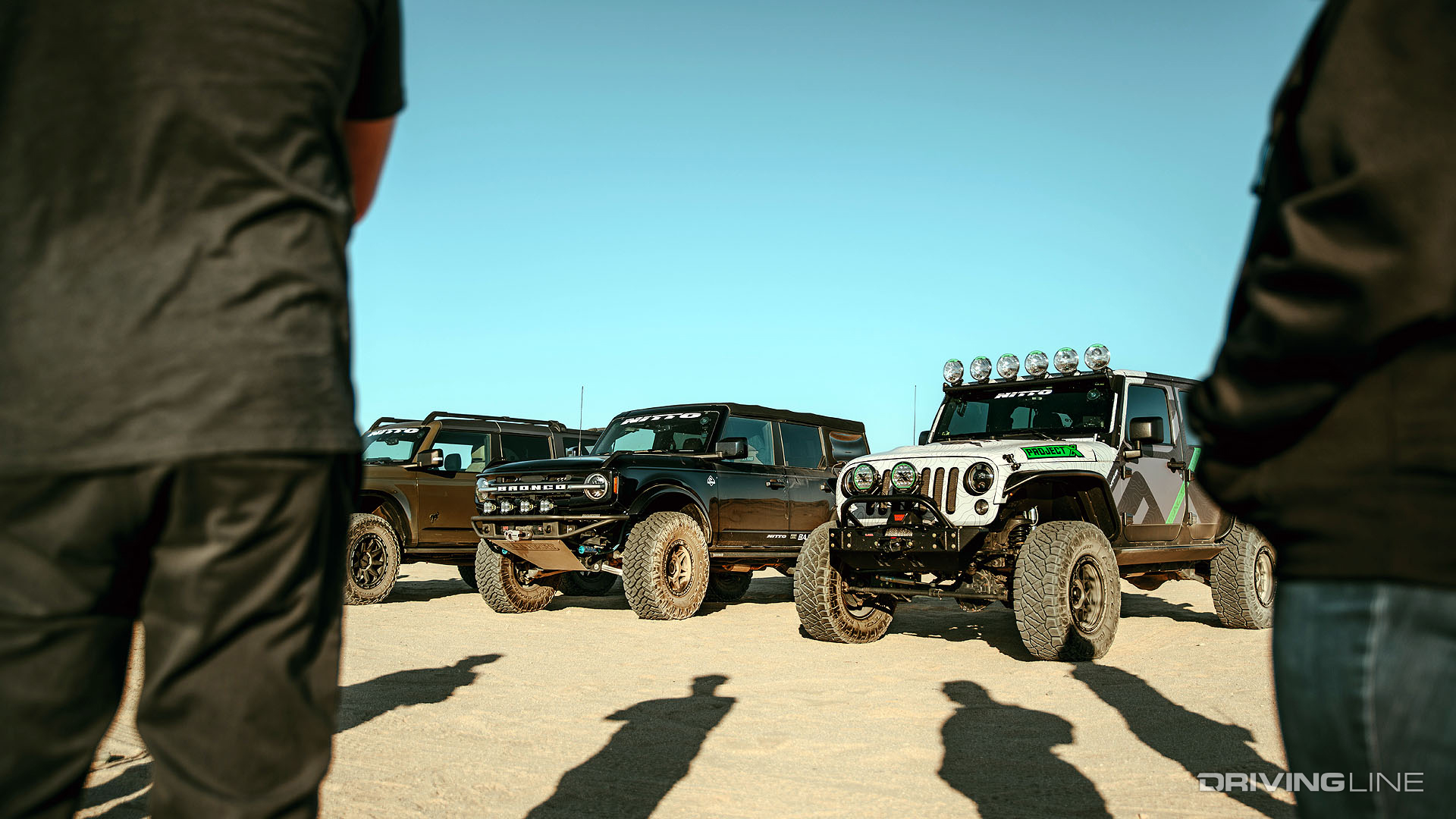 jeep wrangler and ford broncos off roading on nitto tires