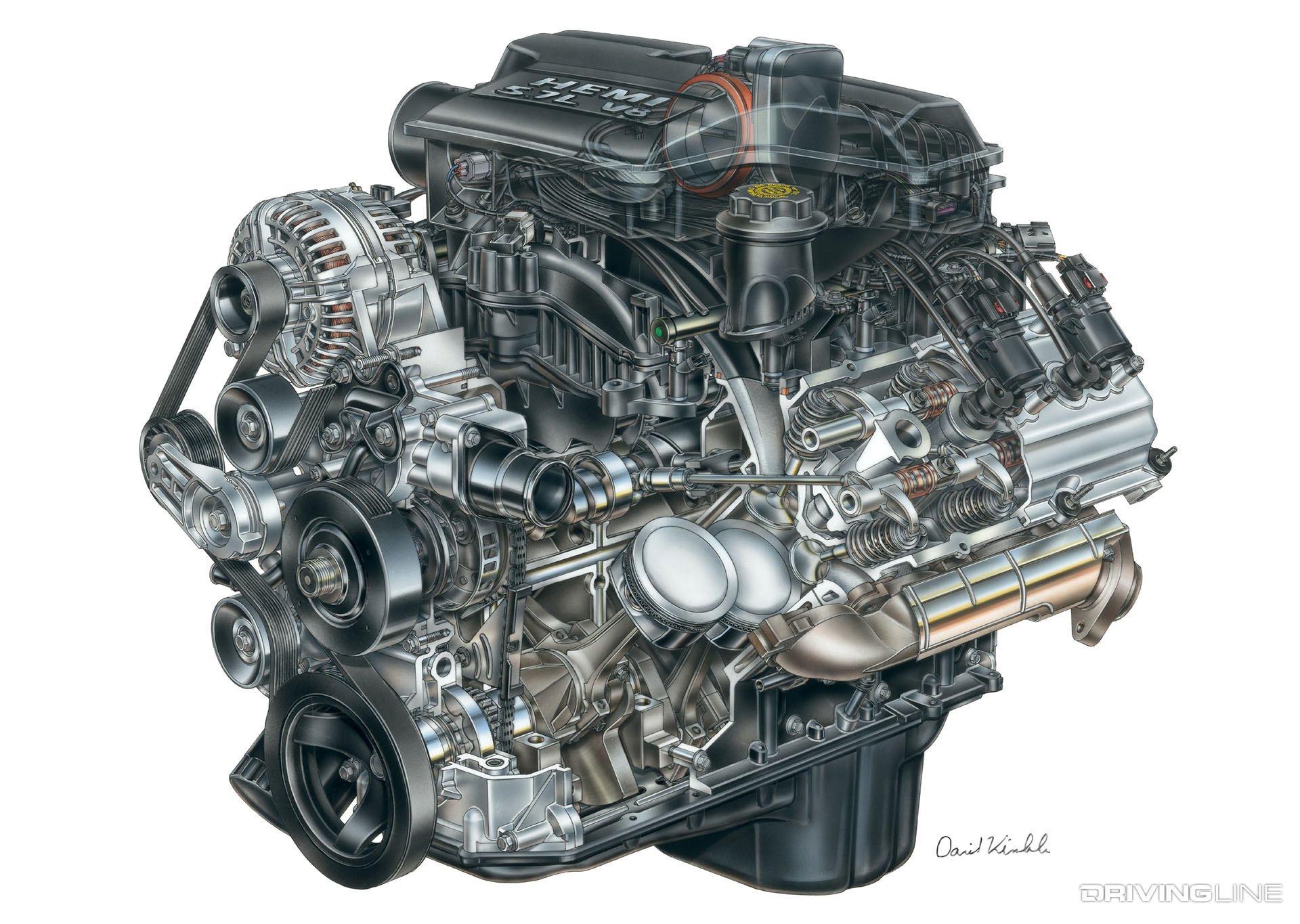 Dodge 5.7 Hemi Cut Away Illustration