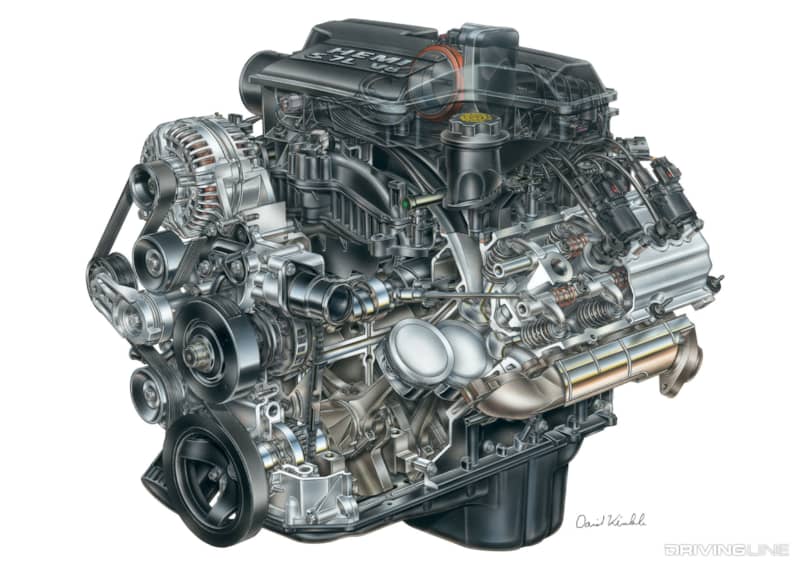 Dodge 5.7 Hemi Cut Away Illustration
