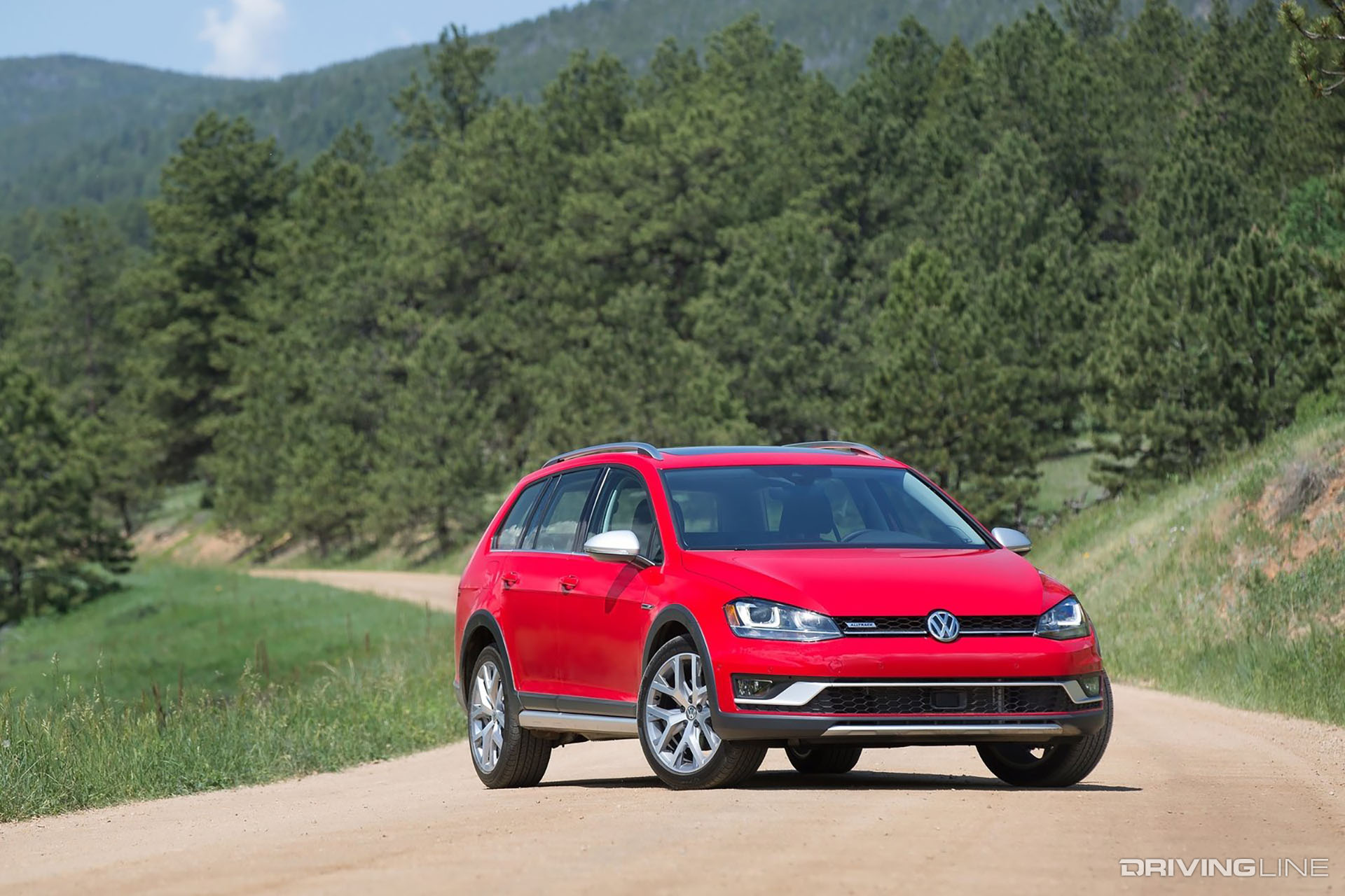 Volkswagen Golf Alltrack Red Front View