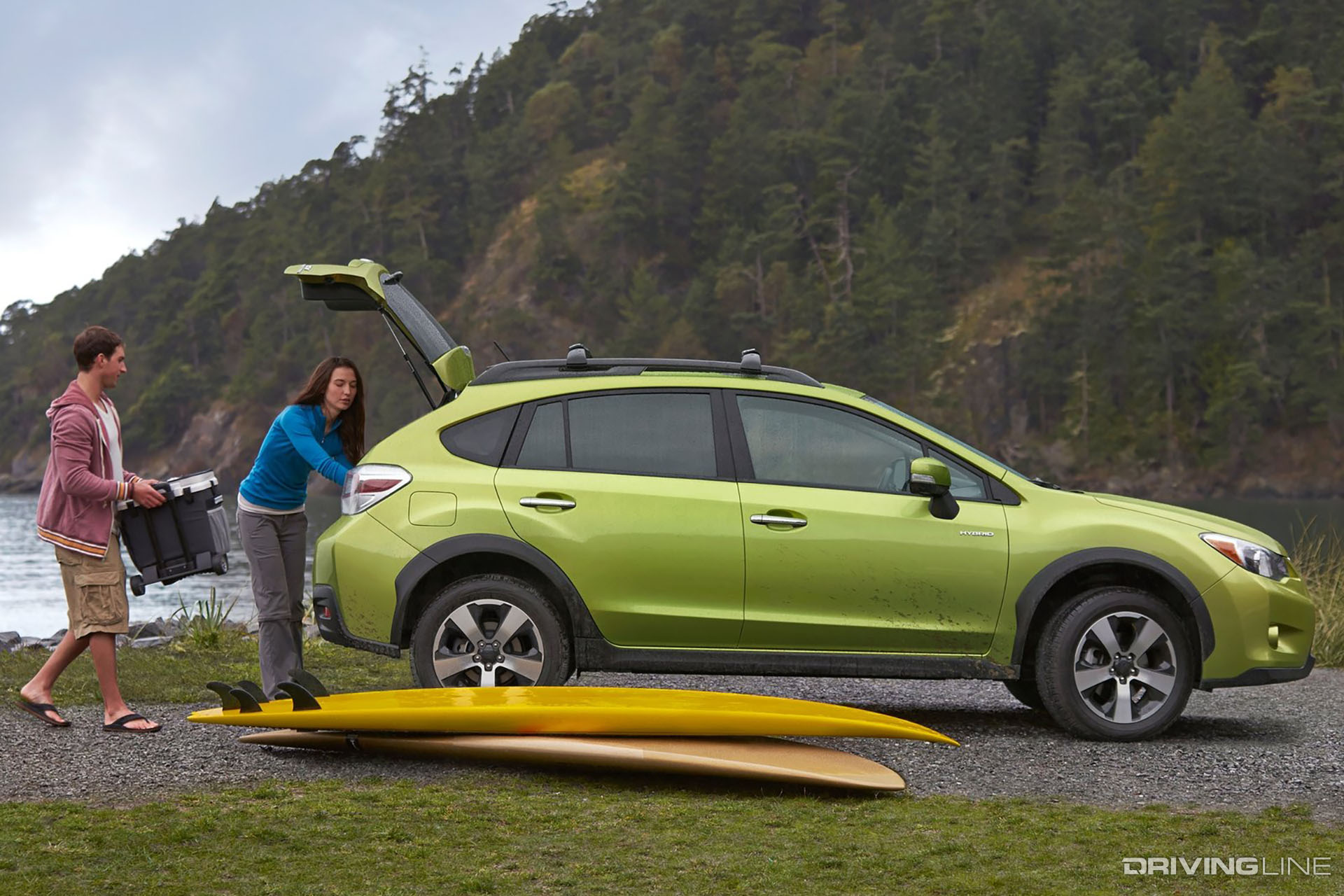 Subaru Crosstrek Hybrid Green Side View
