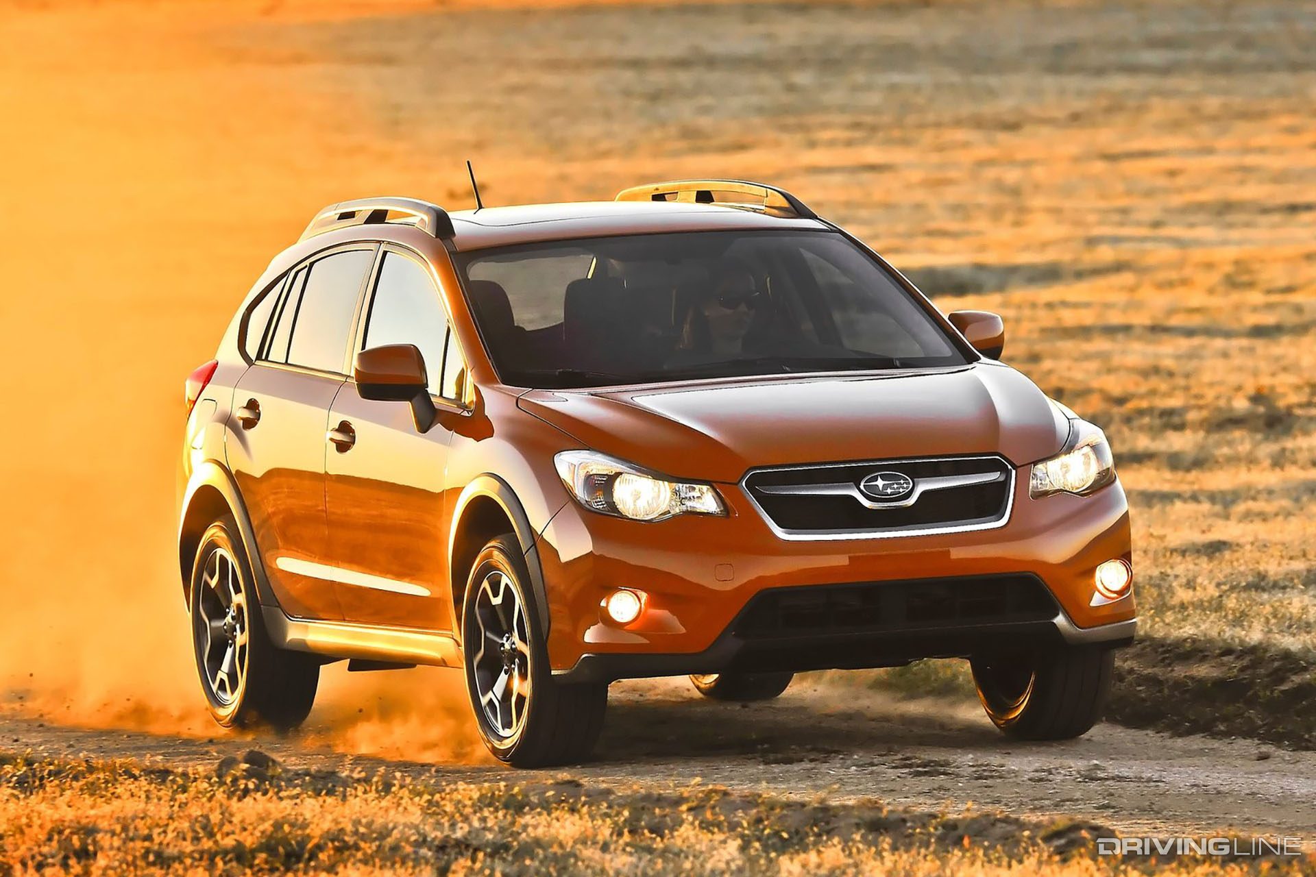 Subaru XV Crosstrek Orange on Trail