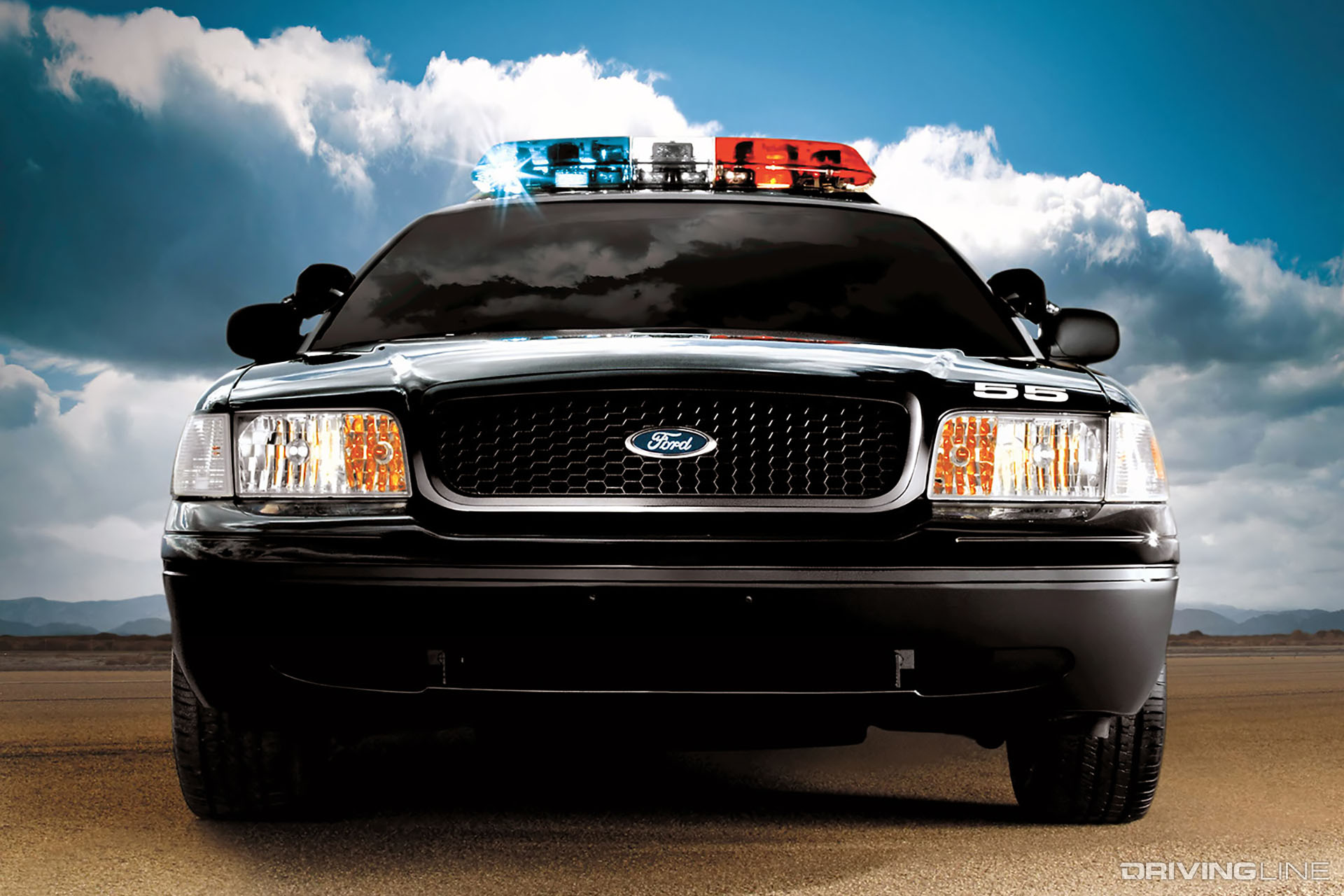Ford Crown Victoria P71 Police Car Front View
