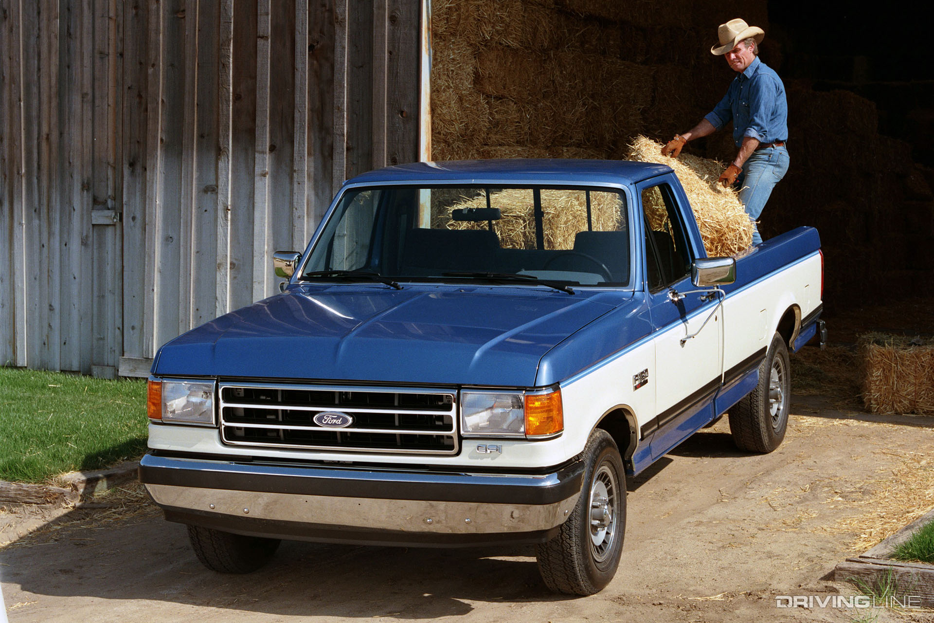 Ford F-150 Pickup Blue and White Two Tone