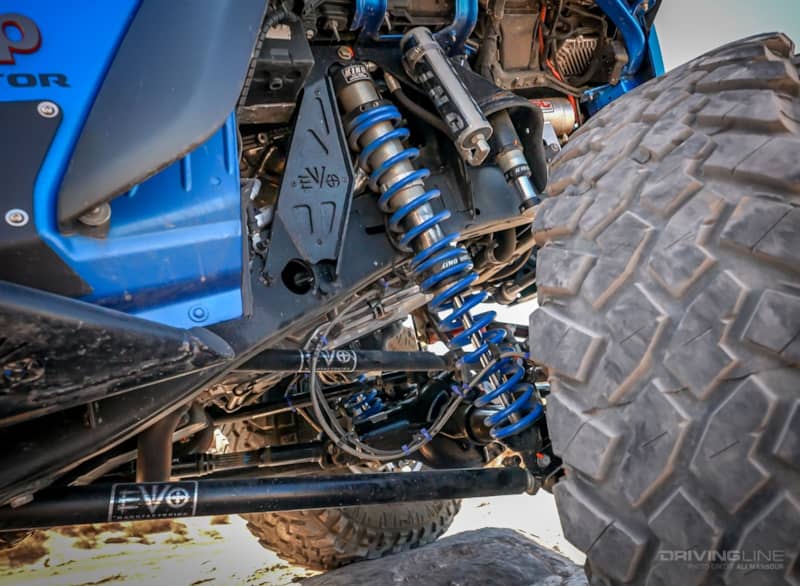 Jeep Gladiator Rubicon on 40s Overland Build front suspension detail