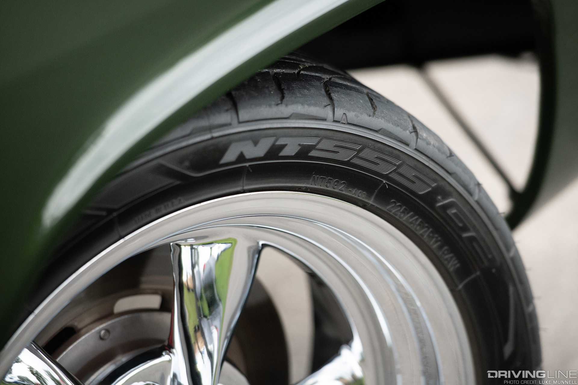 nitto tire nt555 g2 close up on 1973 plymouth duster
