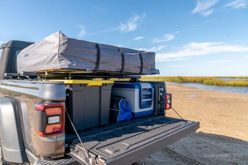 2020 Jeep Gladiator Rubicon Build on 40s with a bed packed for overlanding