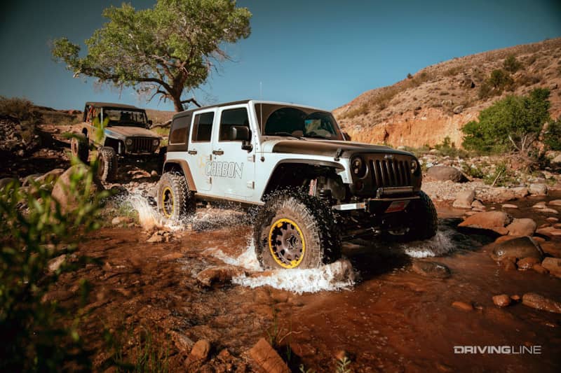 jeep water crossing rattlesnake gulch on nitto trail grapplers
